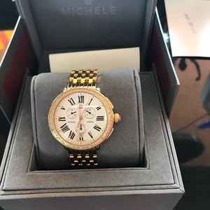 Michele Serein Gold Diamond Watch - with box
